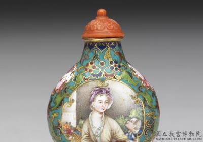 图片[3]-Metal-body cloisonne  and painted enamel snuff bottle with a western  mother-and-child design, Qianlong reign (1735-1796), Qing dynasty-China Archive